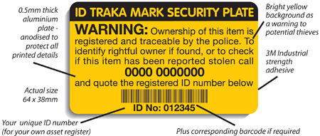 Security Marking Plates